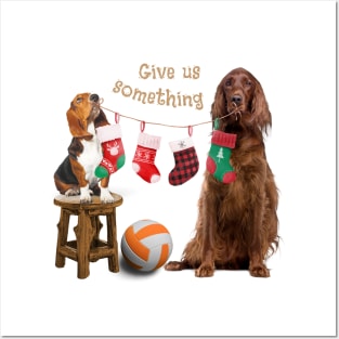 Funny dogs on Christmas day Posters and Art
